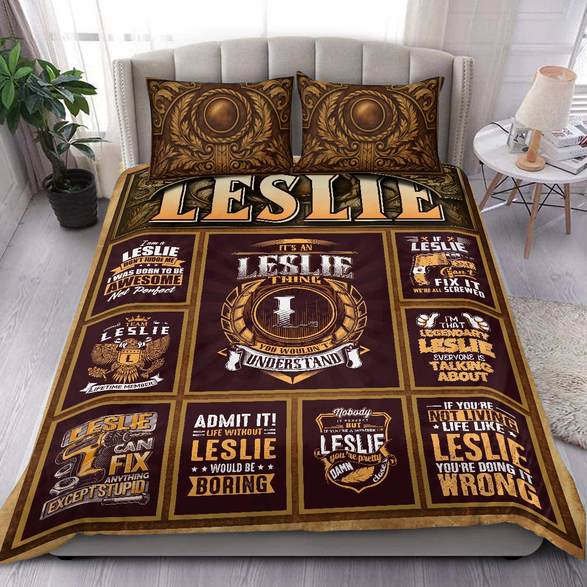LESLIE Limited Edition Personalized Bedding Set 13K1-BS3