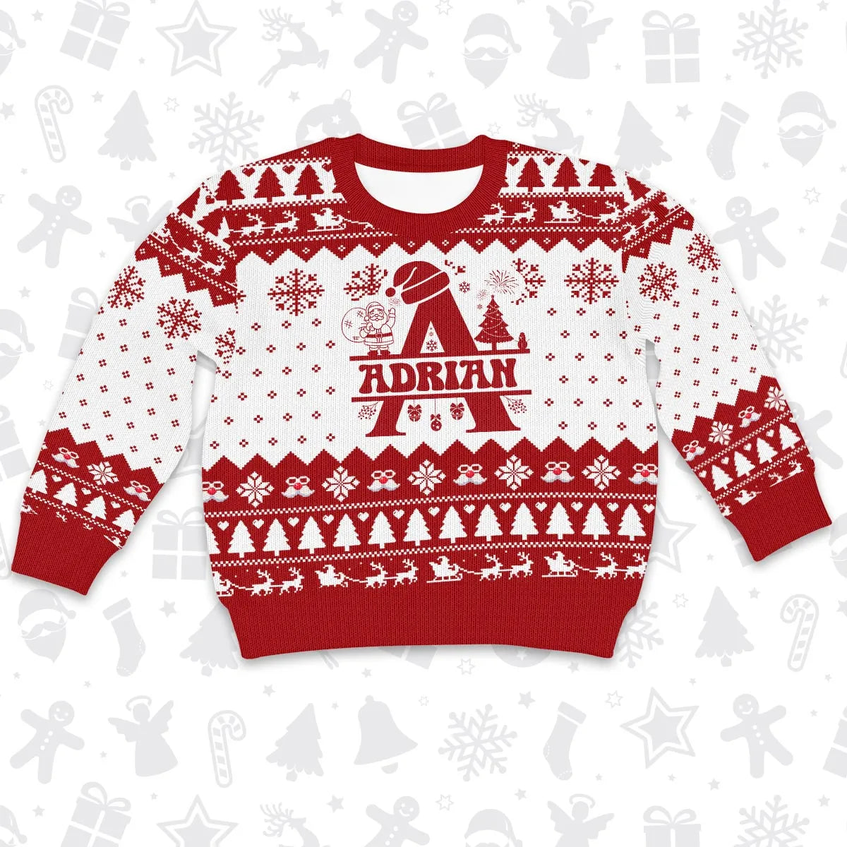 ADRIAN Personalized Christmas Pajama Set - Holiday Gift Outfit 13K1-CR2