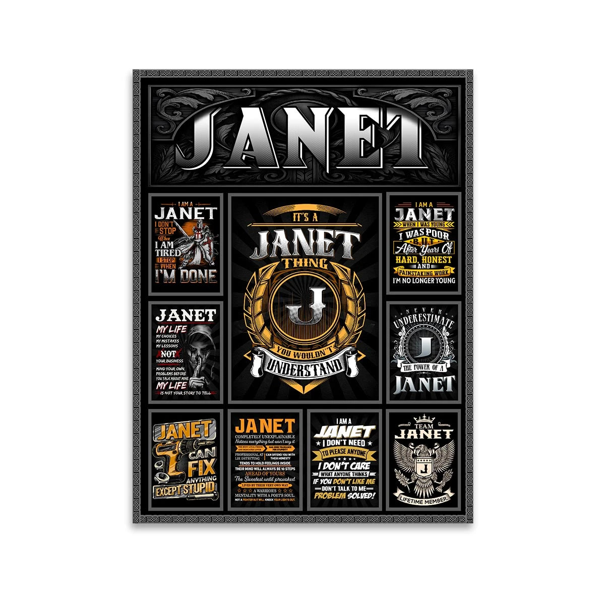 JANET Personalized Sponge Floor Mat – Custom Printed Home Decor 13K1-AR2