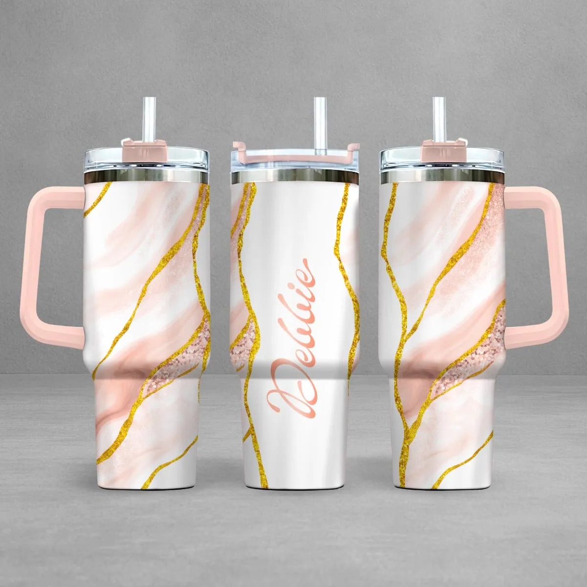 DEBBIE 40oz Personalized Tumbler Cup with Straw | Custom Stainless Steel Mug 13K1-TB1