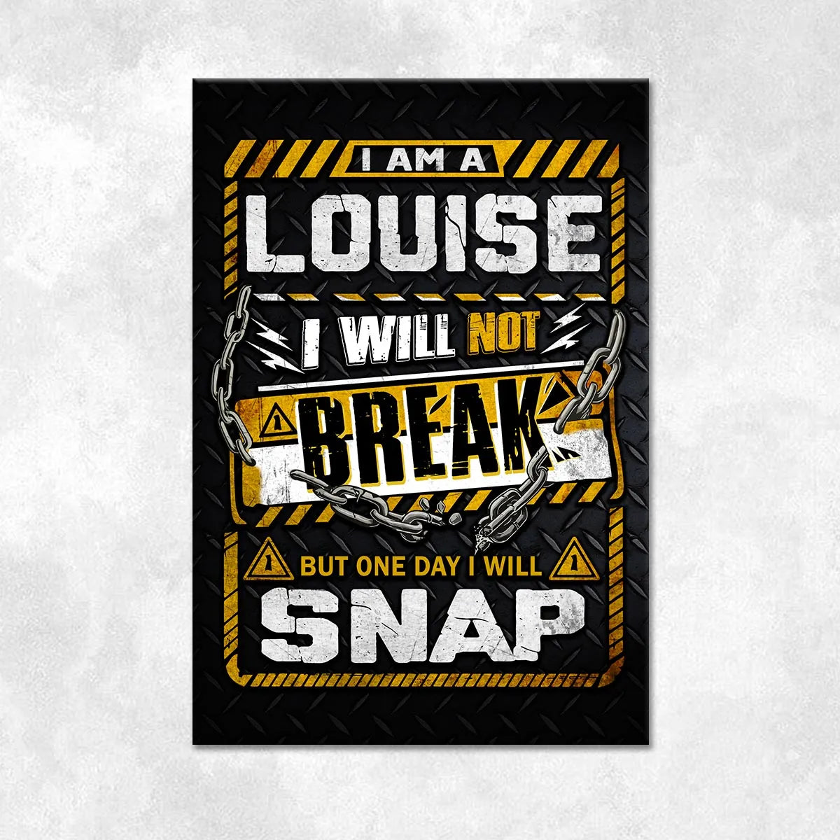 LOUISE Motivational Rug – Black & Yellow Quote Carpet for Living Room 13K1-AR1