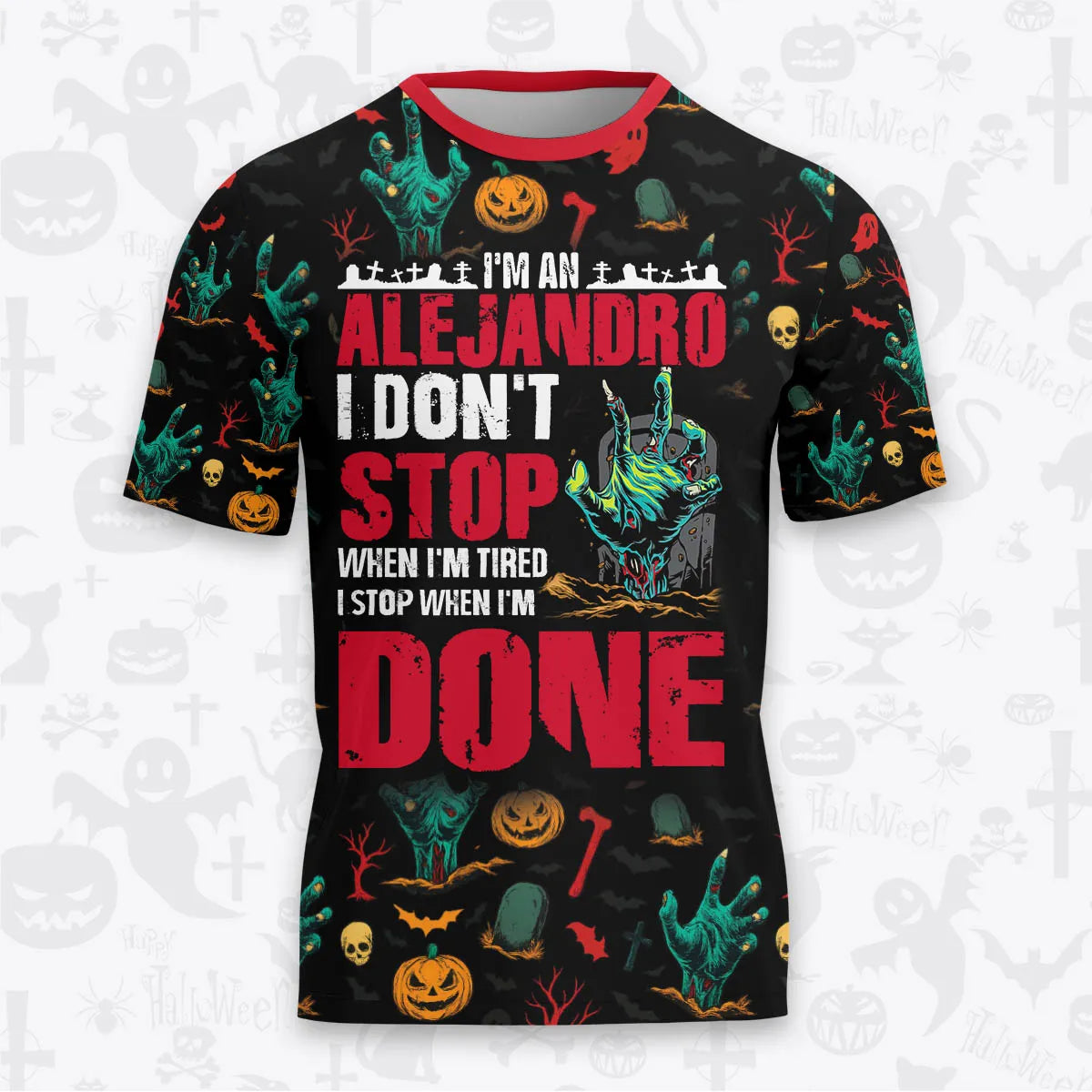 ALEJANDRO Halloween Pajamas Set Tshirt & Pants Horror Skull Pumpkin 13K1-HL3