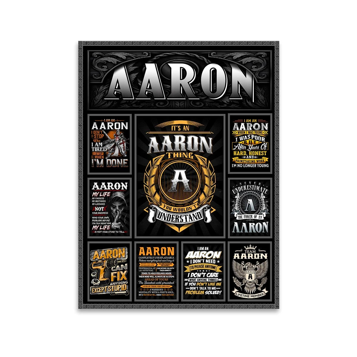 AARON Personalized Sponge Floor Mat – Custom Printed Home Decor 13K1-AR2