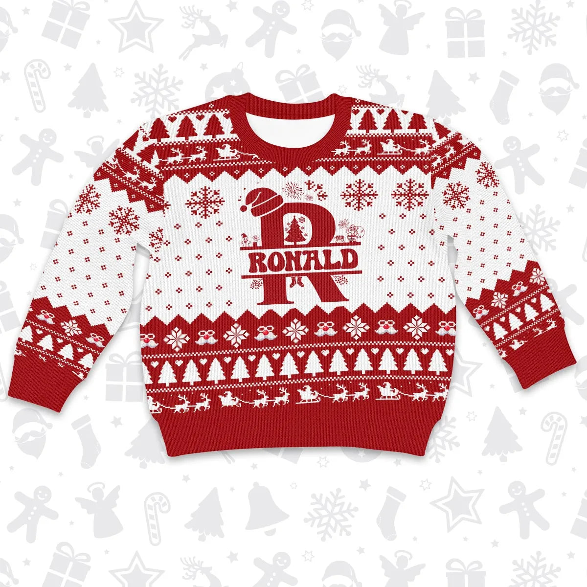 RONALD Personalized Christmas Pajama Set - Holiday Gift Outfit 13K1-CR2