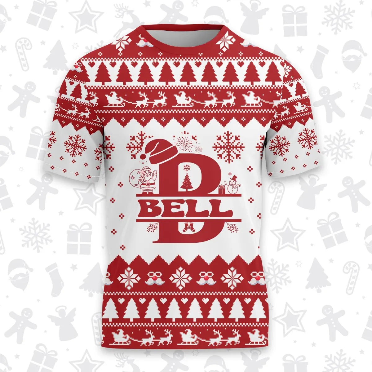 BELL Personalized Christmas T-Shirt Pajama Set - Holiday Gift Outfit 13K1-CR2
