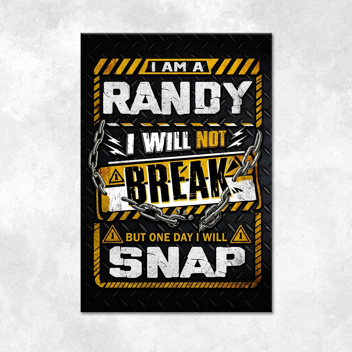 RANDY Motivational Rug – Black & Yellow Quote Carpet for Living Room 13K1-AR1