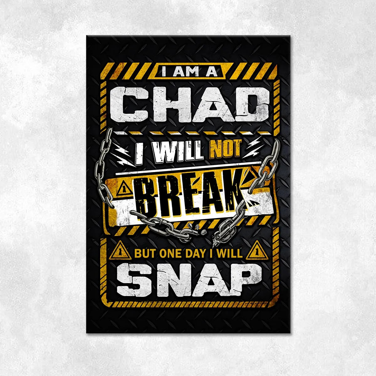 CHAD Motivational Rug – Black & Yellow Quote Carpet for Living Room 13K1-AR1
