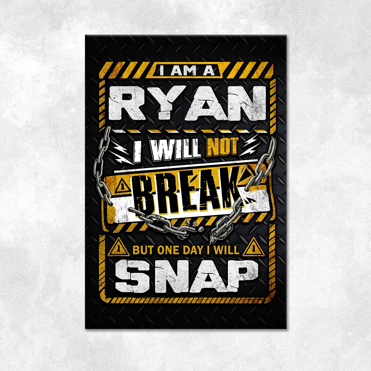 RYAN Motivational Rug – Black & Yellow Quote Carpet for Living Room 13K1-AR1