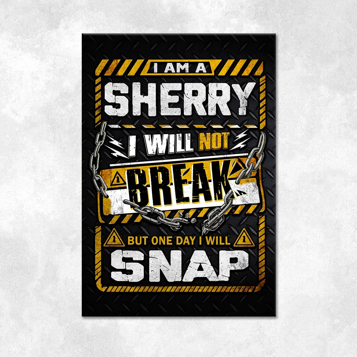 SHERRY Motivational Rug – Black & Yellow Quote Carpet for Living Room 13K1-AR1