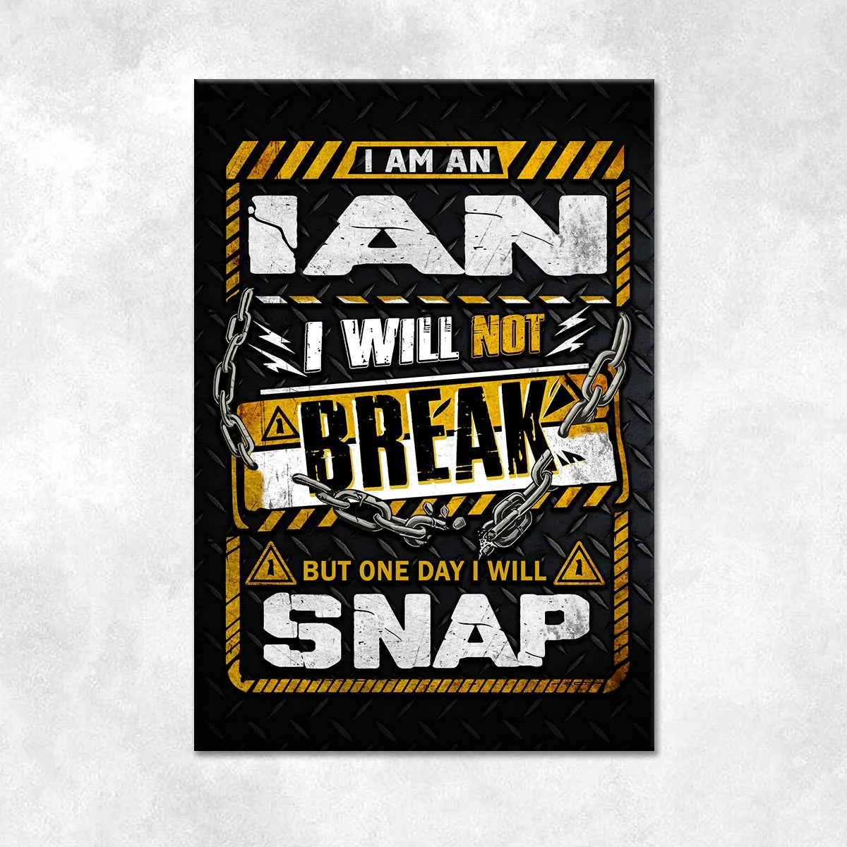 IAN Motivational Rug – Black & Yellow Quote Carpet for Living Room 13K1-AR1