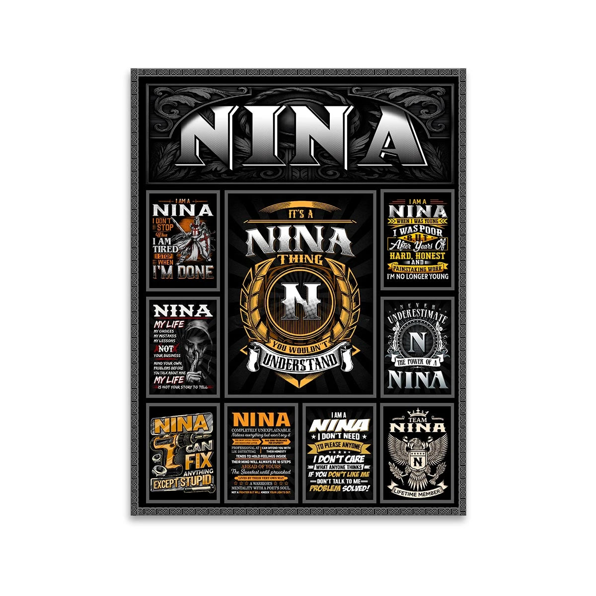 NINA Personalized Sponge Floor Mat – Custom Printed Home Decor 13K1-AR2
