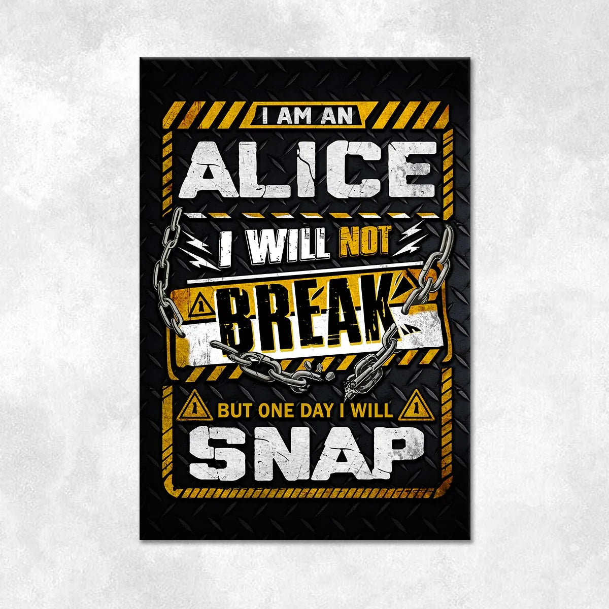 ALICE Motivational Rug – Black & Yellow Quote Carpet for Living Room 13K1-AR1