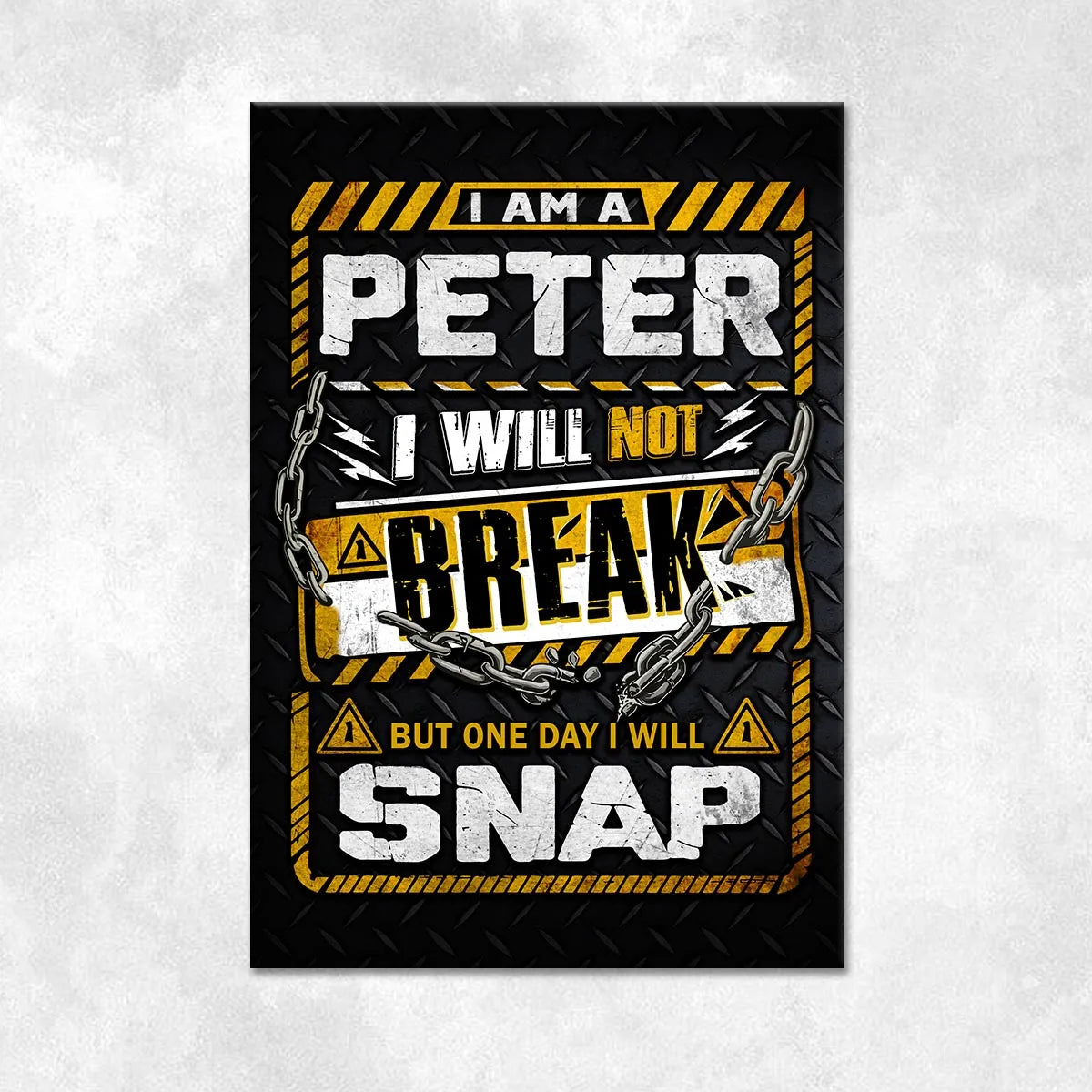 PETER Motivational Rug – Black & Yellow Quote Carpet for Living Room 13K1-AR1