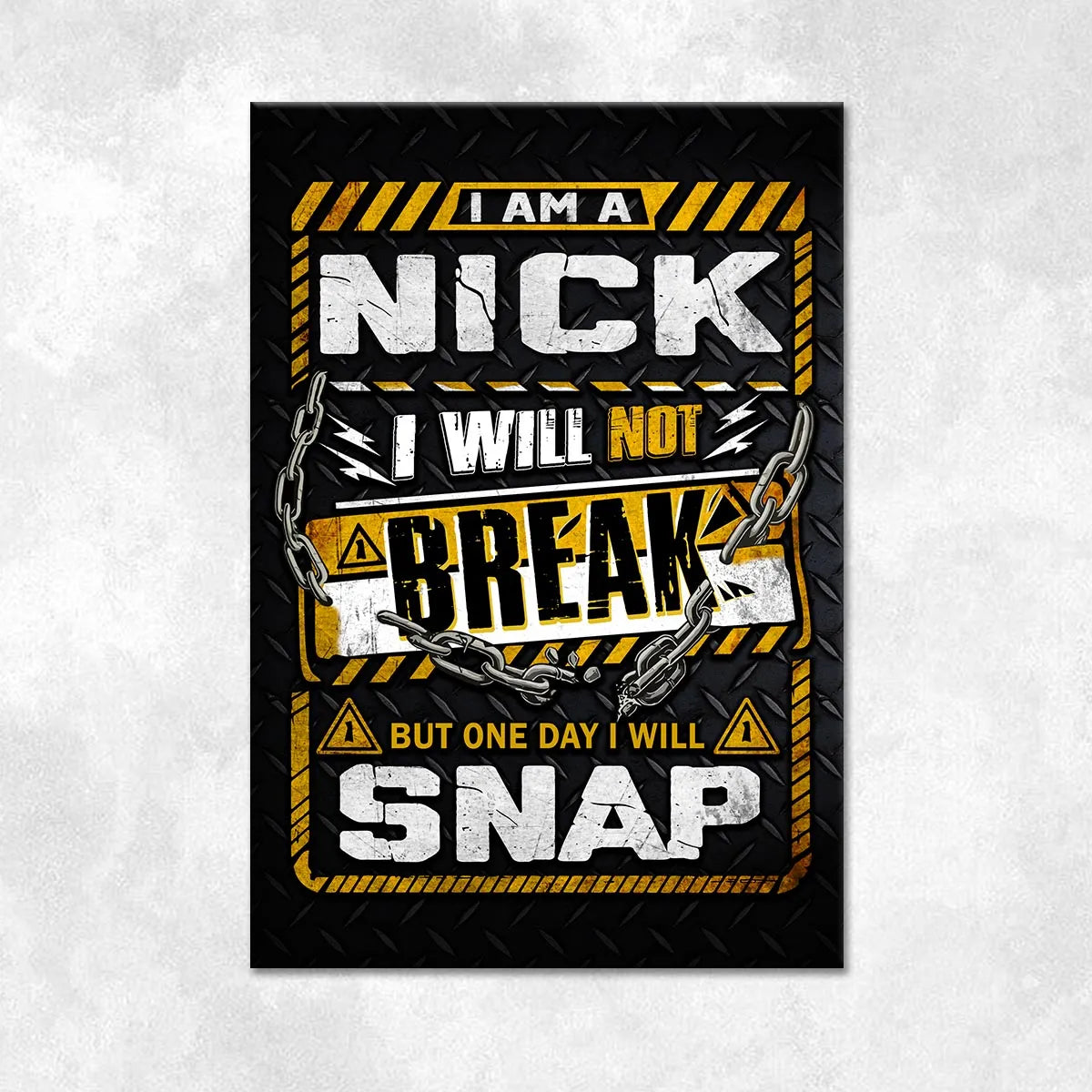 NICK Motivational Rug – Black & Yellow Quote Carpet for Living Room 13K1-AR1