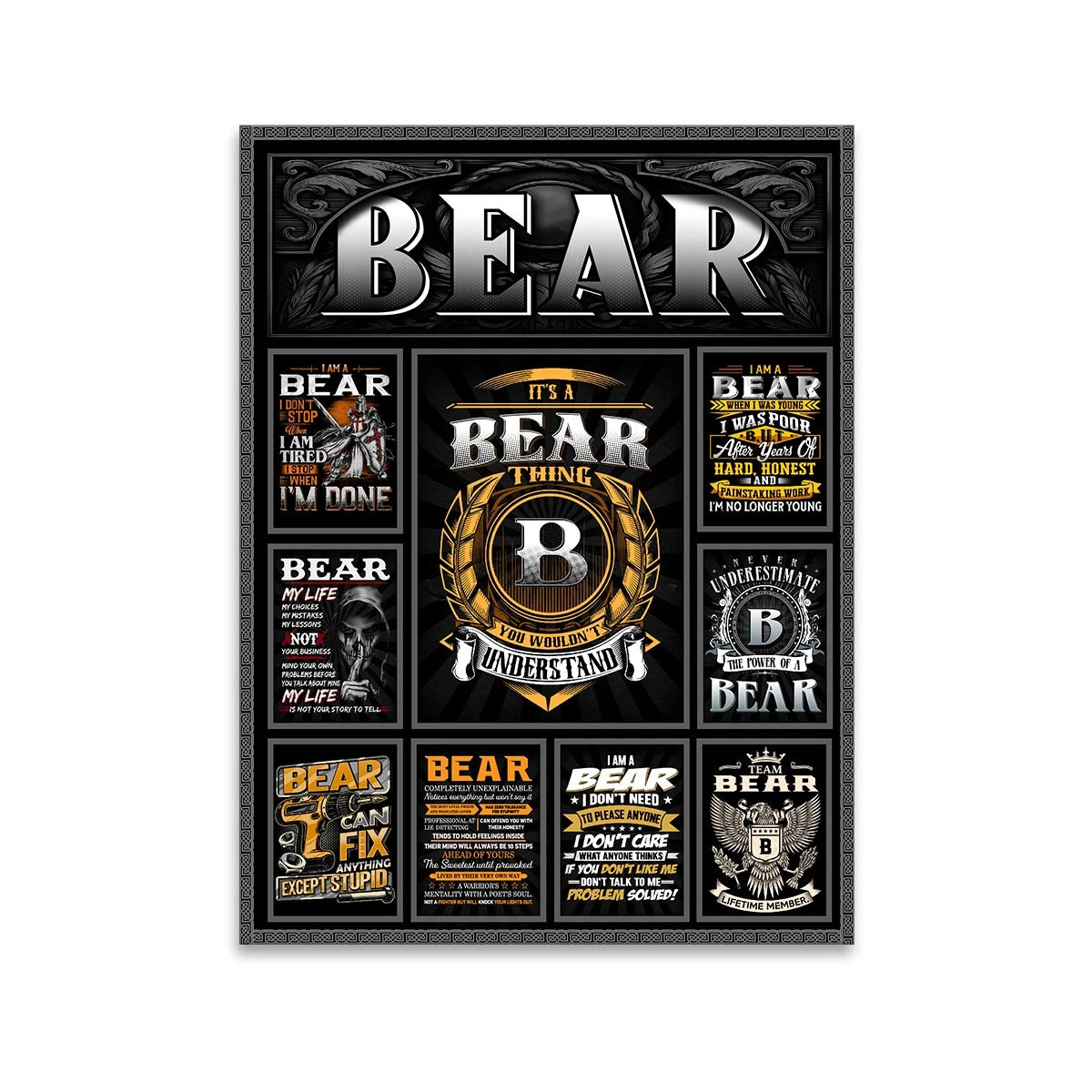 BEAR Personalized Sponge Floor Mat – Custom Printed Home Decor 13K1-AR2