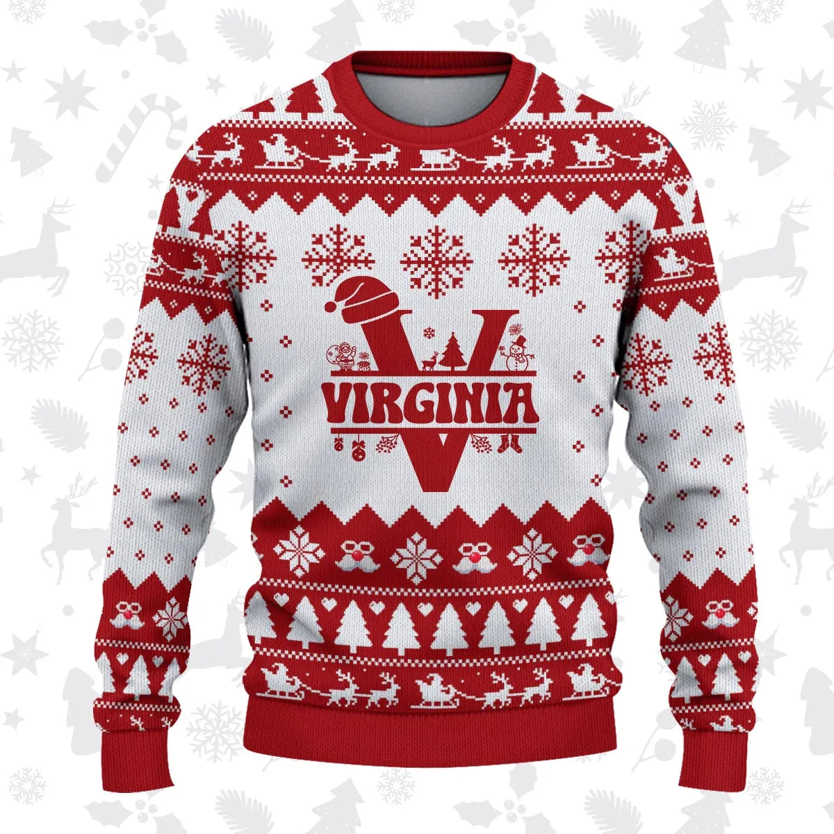 VIRGINIA Personalized Christmas Pajama Set - Holiday Gift Outfit 13K1-CR2