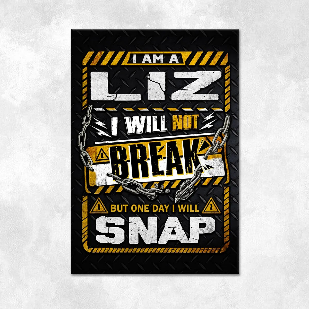 LIZ Motivational Rug – Black & Yellow Quote Carpet for Living Room 13K1-AR1