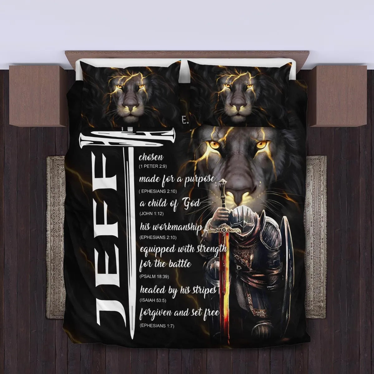 JEFF Limited Edition Personalized Bedding Set 13K1-BS1