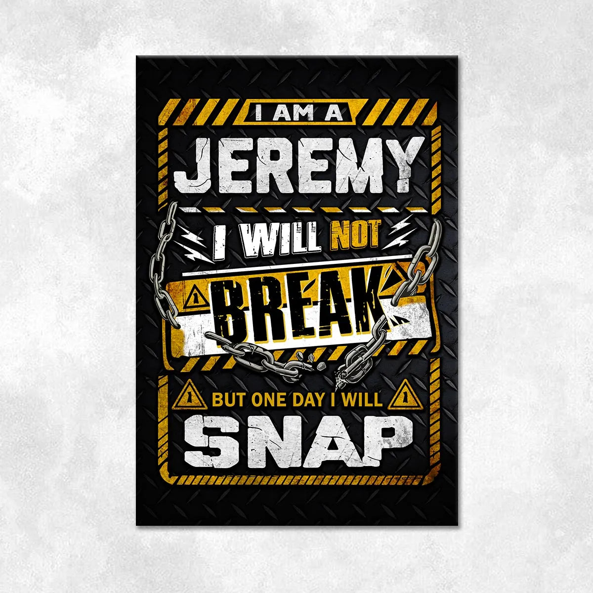 JEREMY Motivational Rug – Black & Yellow Quote Carpet for Living Room 13K1-AR1