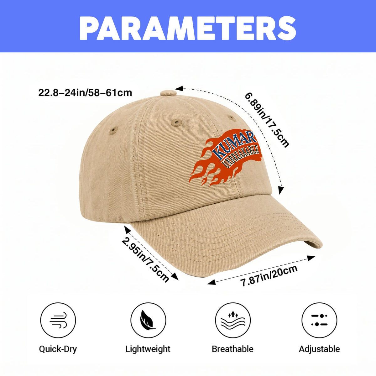 Your Name Unbreakable Logo Washed Cap KUMAR 13K1 C69PF