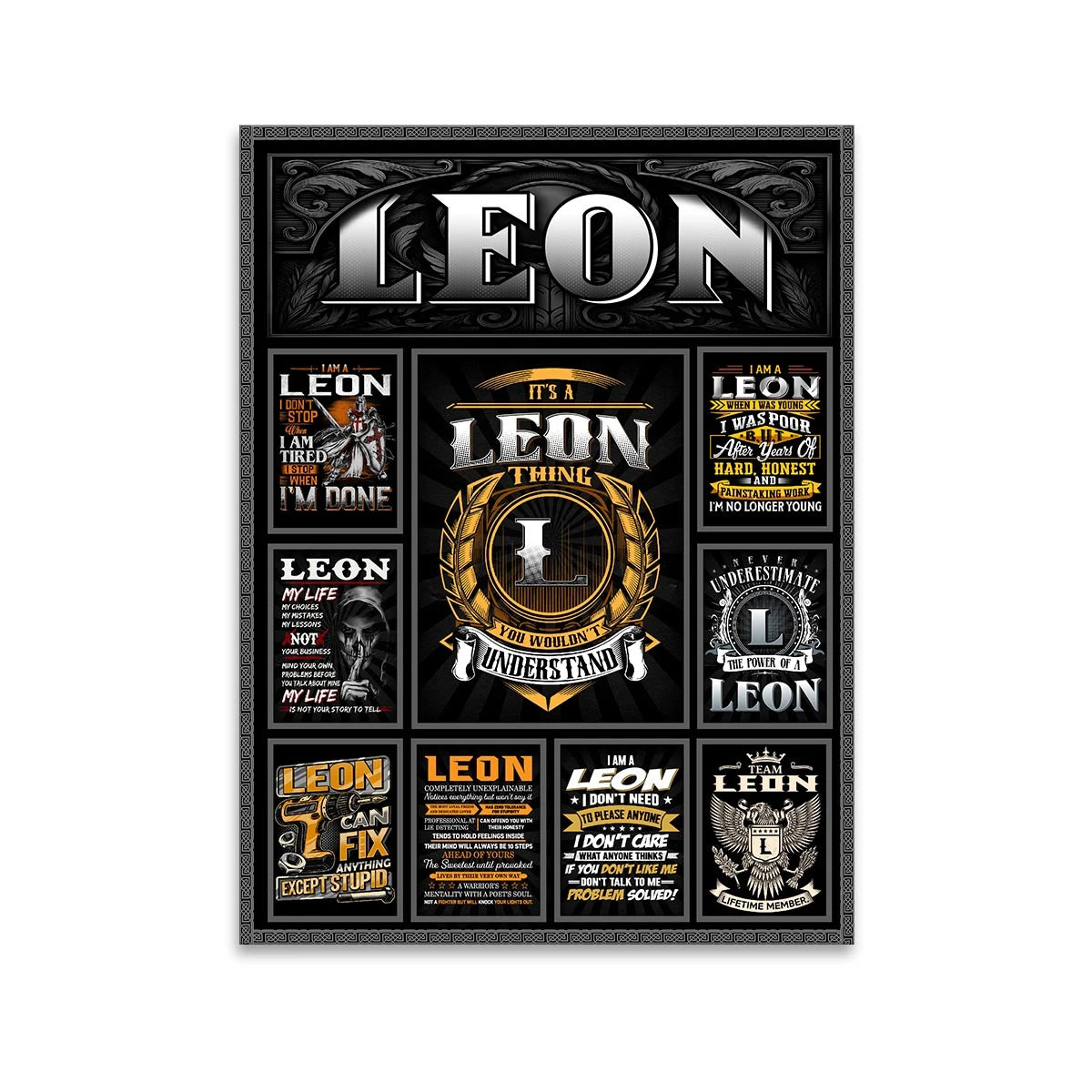 LEON Personalized Sponge Floor Mat – Custom Printed Home Decor 13K1-AR2