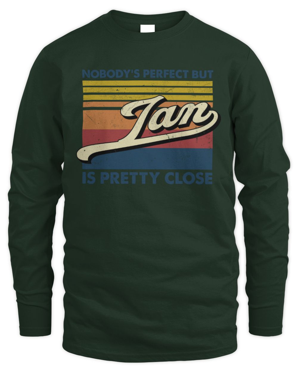 Nobody's Perfect But Your Name Is Pretty Close Retro Shirt IAN M1-65 / Men's Long Sleeved T-Shirt / forest green