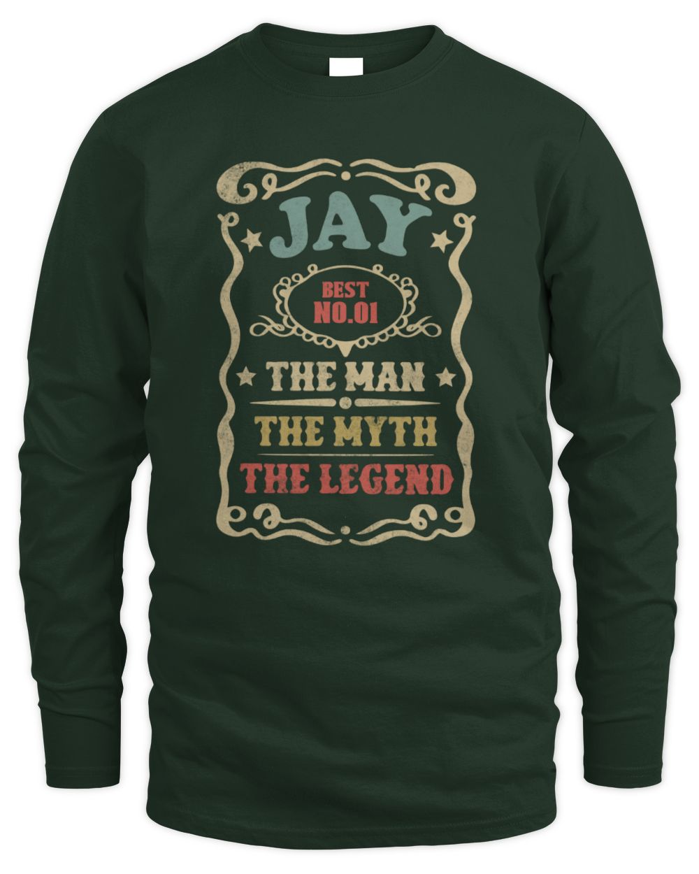 The Man The Myth The Legend Vintage Gold Wine Shirt JAY M1-52 / Men's Long Sleeved T-Shirt / forest green