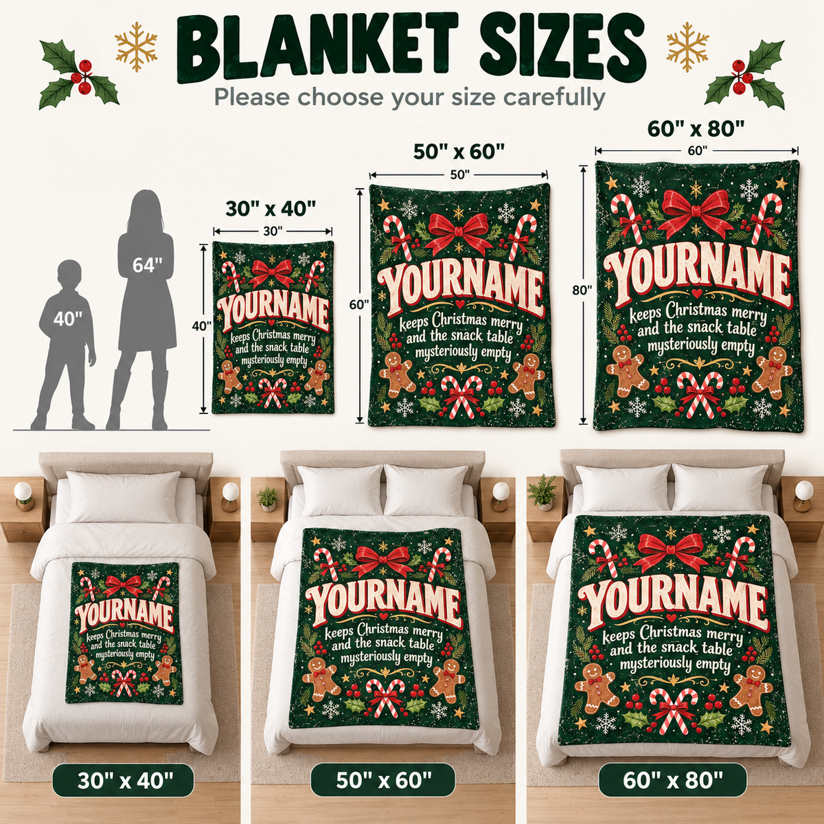 Your Name Keeps Christmas Merry And The Snack Table Mysteriously Empty - Personalized Blanket