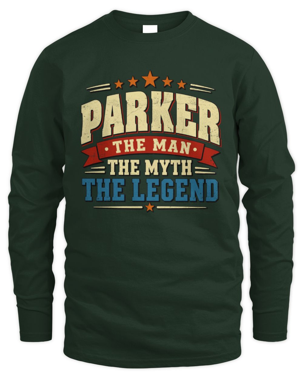 The Man The Myth The Legend Ribbon Vintage T-Shirt PARKER M1-56 / Men's Long Sleeved T-Shirt / forest green