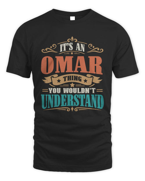 It’s a Name Thing Personalized Retro T-Shirt OMAR M1-47 / Unisex Standard T-Shirt / black