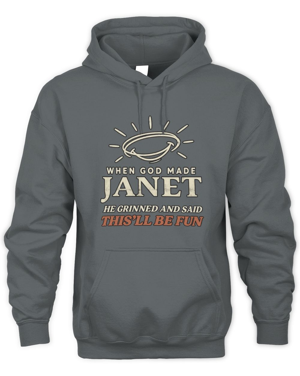 When God Made Your Name Funny Western T-Shirt T-Shirt JANET M1-S82 / Unisex Hoodie / charcoal