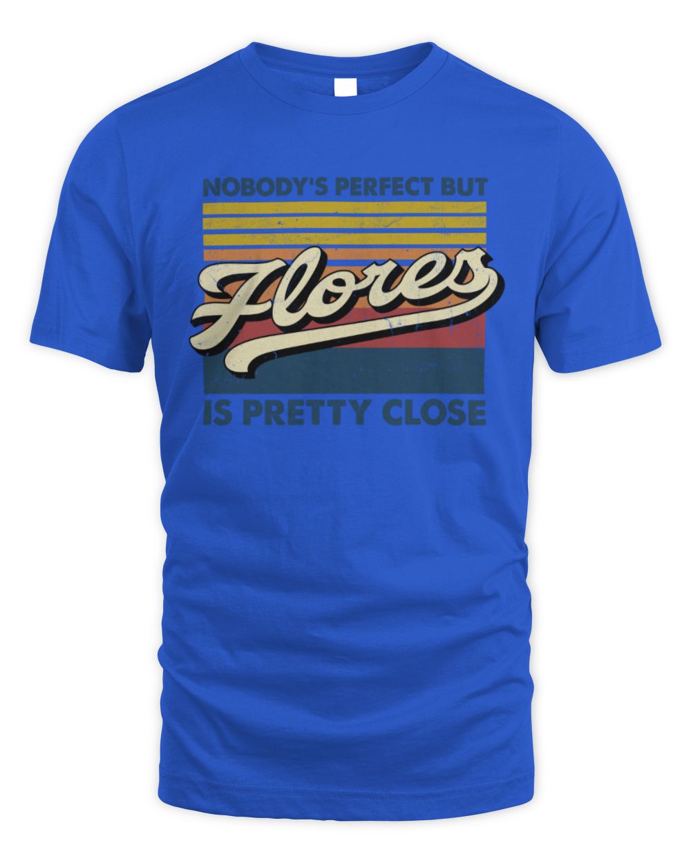 Nobody's Perfect But Your Name Is Pretty Close Retro Shirt FLORES M1-65 / Unisex Standard T-Shirt / royal