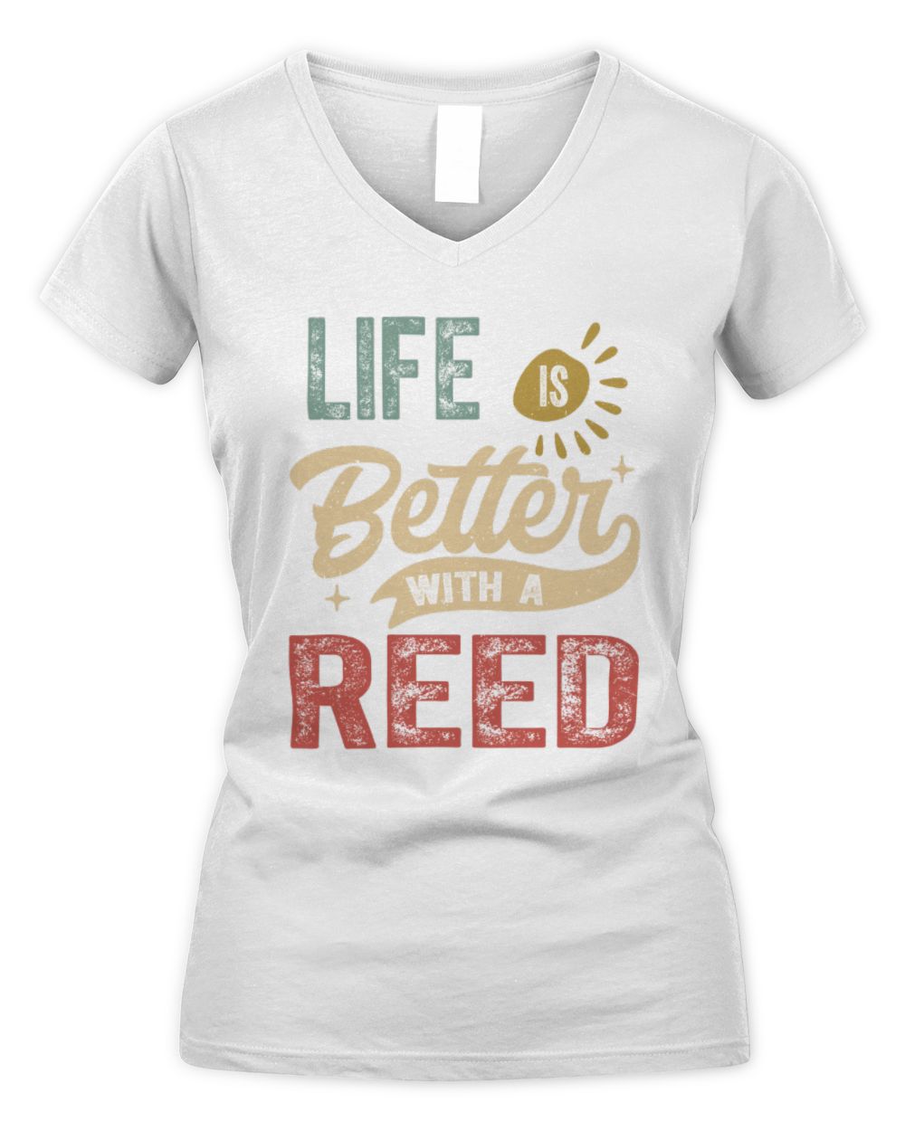 Life Is Better With a Name Personalized Retro T-Shirt REED-48 / Women's V-Neck T-Shirt / white