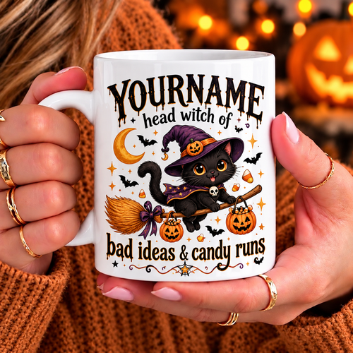 Your Name Head Witch Of Bad Ideas & Candy Runs - Personalized Mug