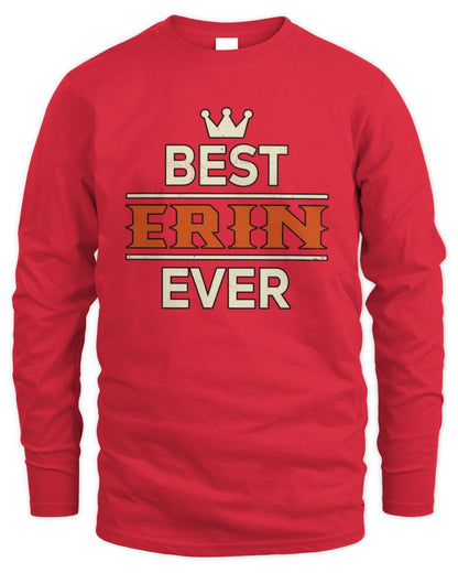 Best Your Name With Crown Shirt ERIN M1-59 / Men's Long Sleeved T-Shirt / red