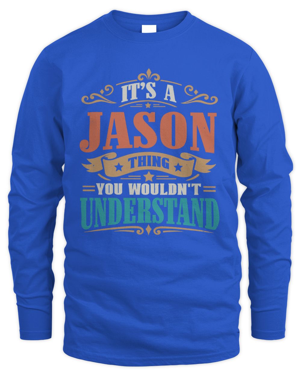 It’s a Name Thing Personalized Retro T-Shirt JASON M1-47 / Men's Long Sleeved T-Shirt / royal