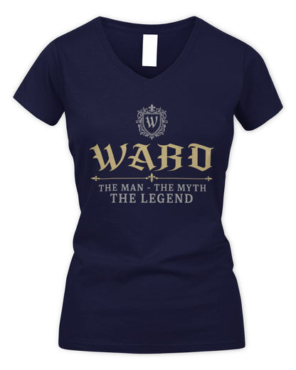 The Man The Myth The Legend Western Shirt WARD M1-78 / Women's V-Neck T-Shirt / navy