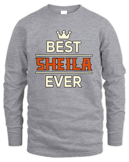 Best Your Name With Crown Shirt SHEILA M1-59 / Men's Long Sleeved T-Shirt / sport grey