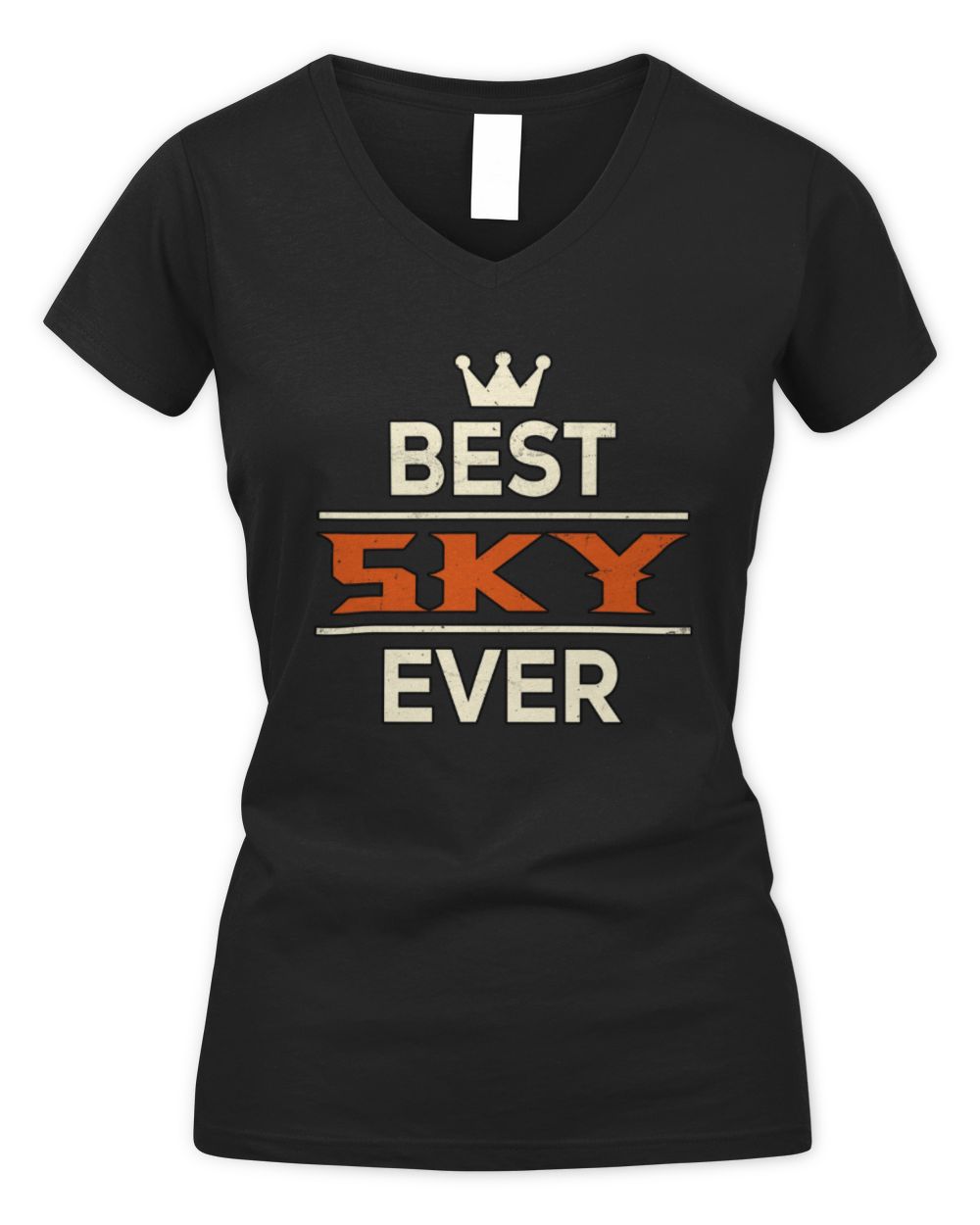 Best Your Name With Crown Shirt SKY M1-59 / Women's V-Neck T-Shirt / black