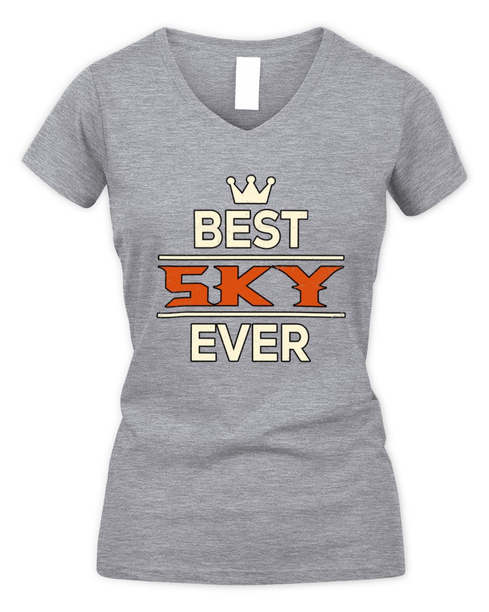 Best Your Name With Crown Shirt SKY M1-59 / Women's V-Neck T-Shirt / sport grey