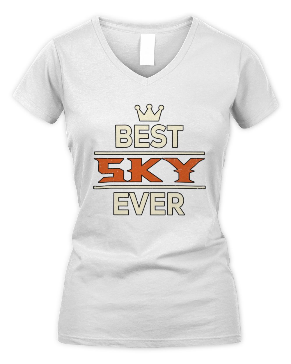 Best Your Name With Crown Shirt SKY M1-59 / Women's V-Neck T-Shirt / white