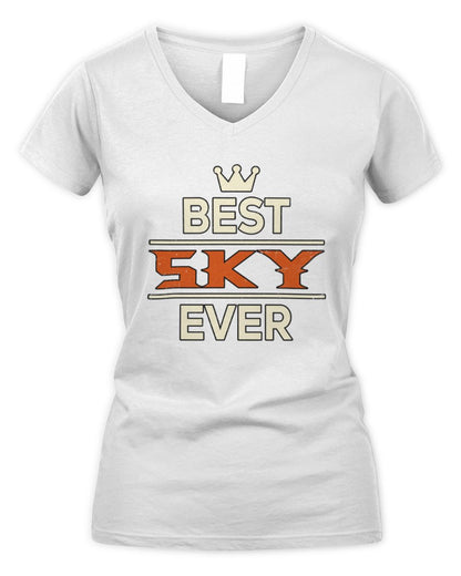 Best Your Name With Crown Shirt SKY M1-59 / Women's V-Neck T-Shirt / white