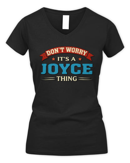 Don't Worry It's a Your Name Thing Funny Retro T-Shirt JOYCE M1-57 / Women's V-Neck T-Shirt / black