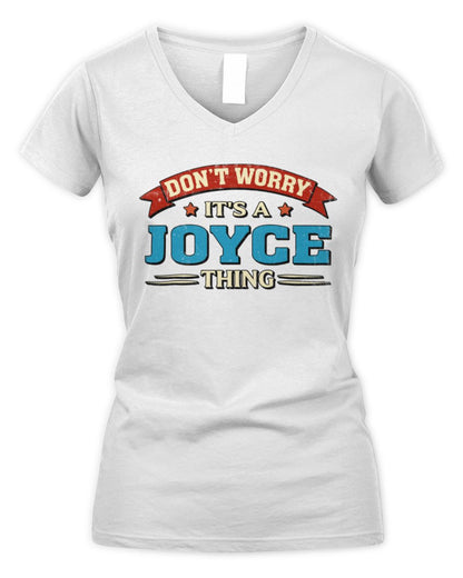 Don't Worry It's a Your Name Thing Funny Retro T-Shirt JOYCE M1-57 / Women's V-Neck T-Shirt / white