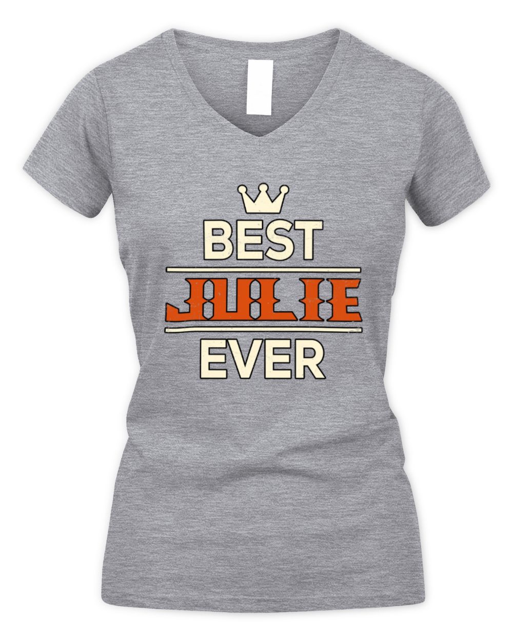 Best Your Name With Crown Shirt JULIE M1-59 / Women's V-Neck T-Shirt / sport grey