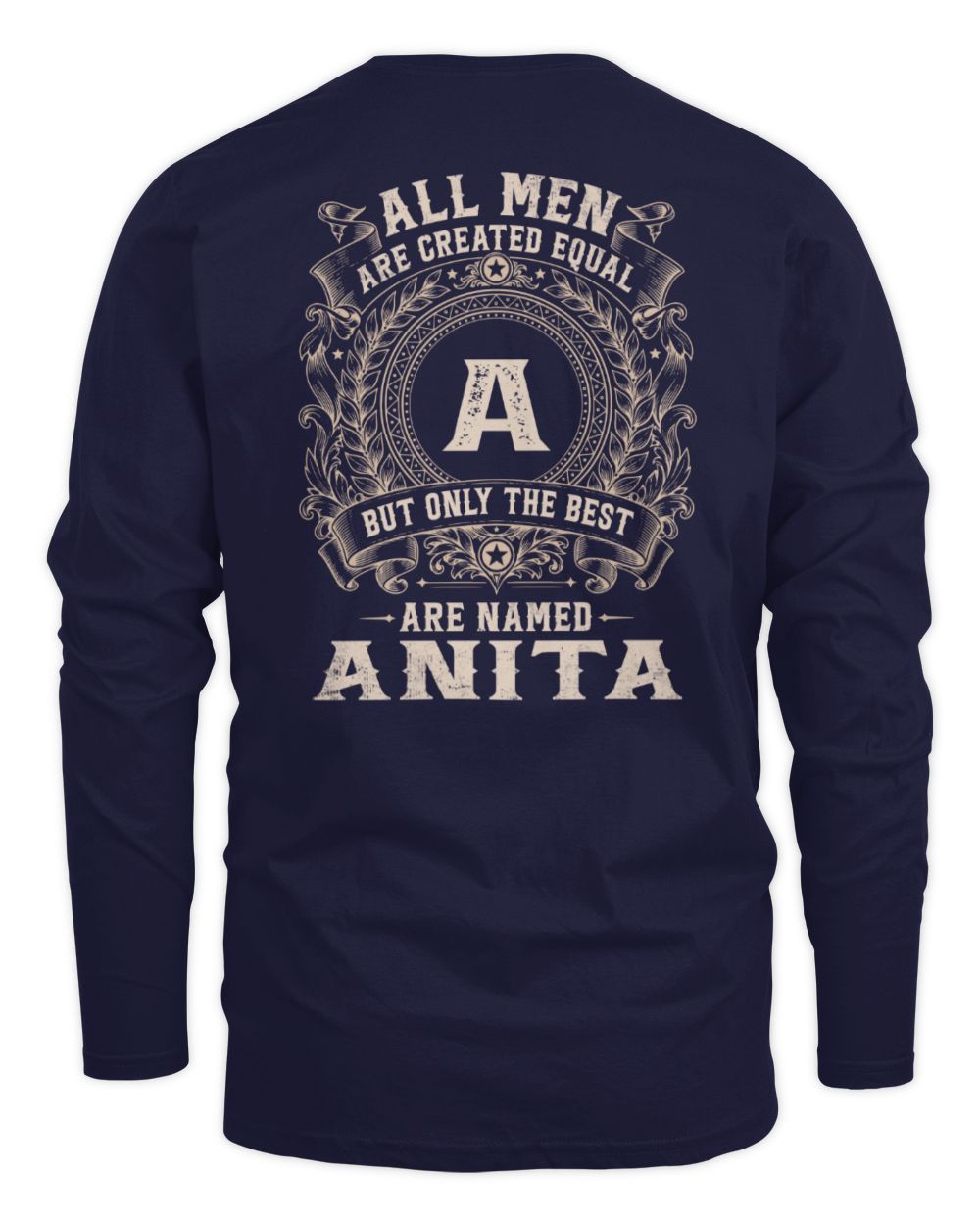 All Men Are Created Equal Cool Logo Shirt ANITA M1-60 / Men's Long Sleeved T-Shirt / navy