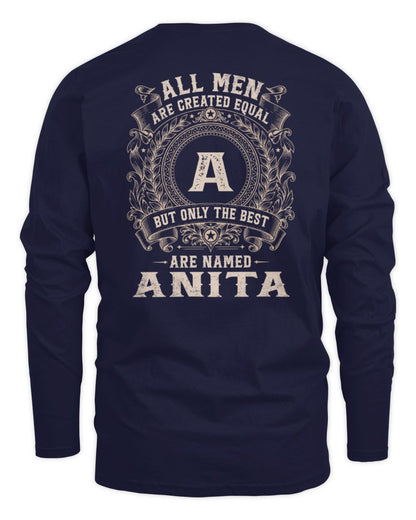 All Men Are Created Equal Cool Logo Shirt ANITA M1-60 / Men's Long Sleeved T-Shirt / navy