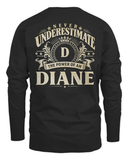 Never Underestimate Your Name Luxury Logo Shirt DIANE M1-63 / Men's Long Sleeved T-Shirt / black