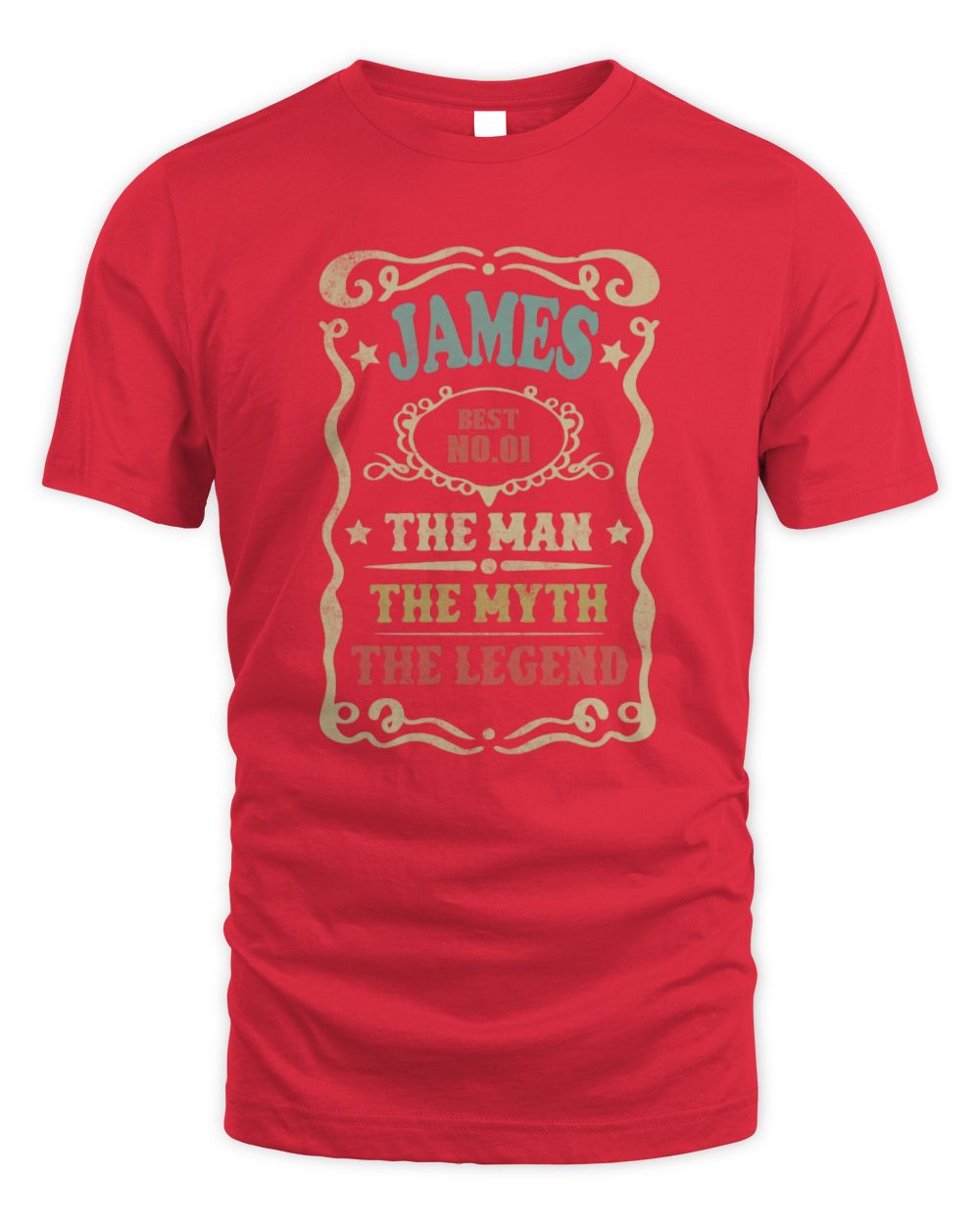 The Man The Myth The Legend Vintage Gold Wine Shirt JAMES M1-52 / Unisex Standard T-Shirt / red