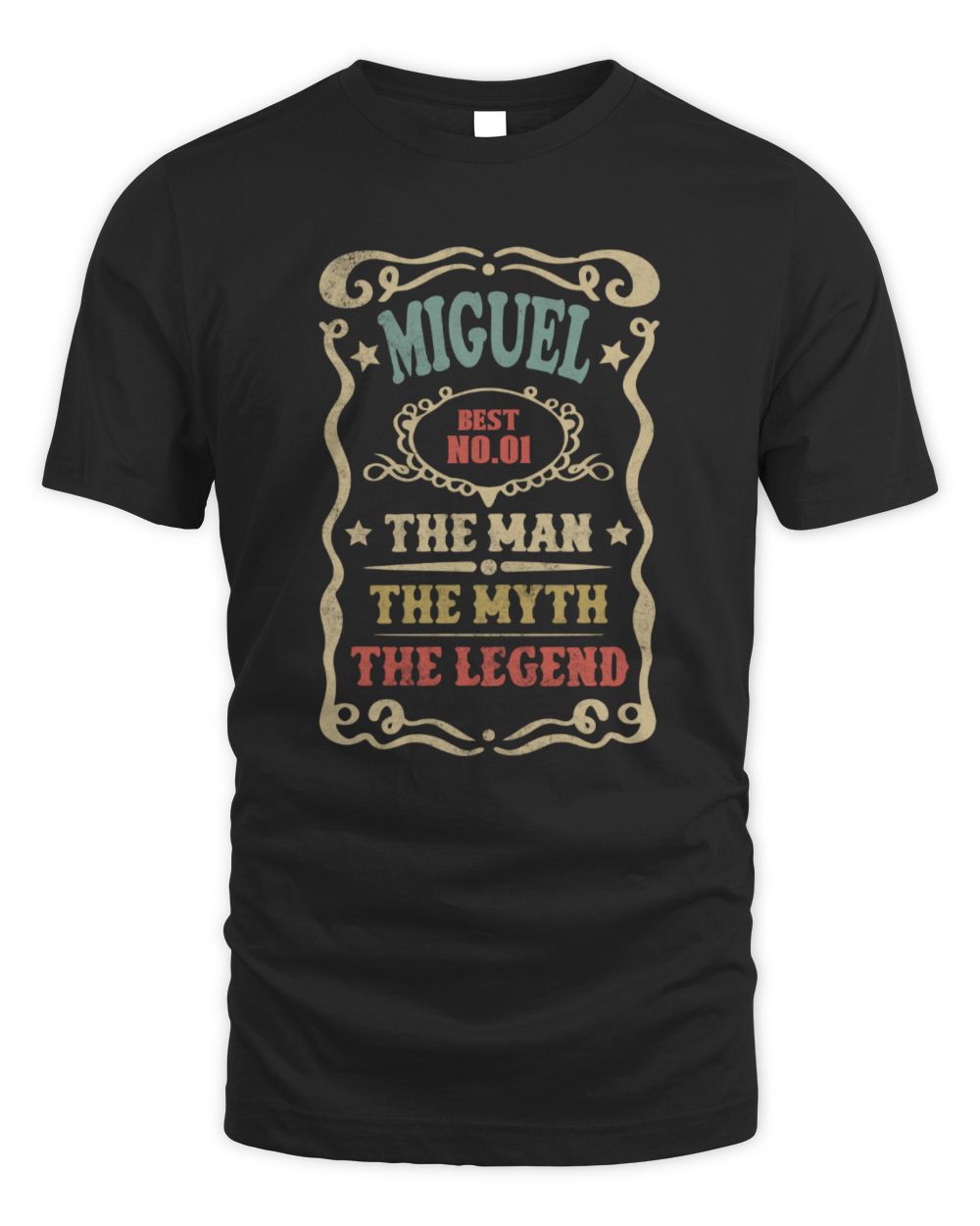 The Man The Myth The Legend Vintage Gold Wine Shirt MIGUEL M1-52 / Unisex Standard T-Shirt / black
